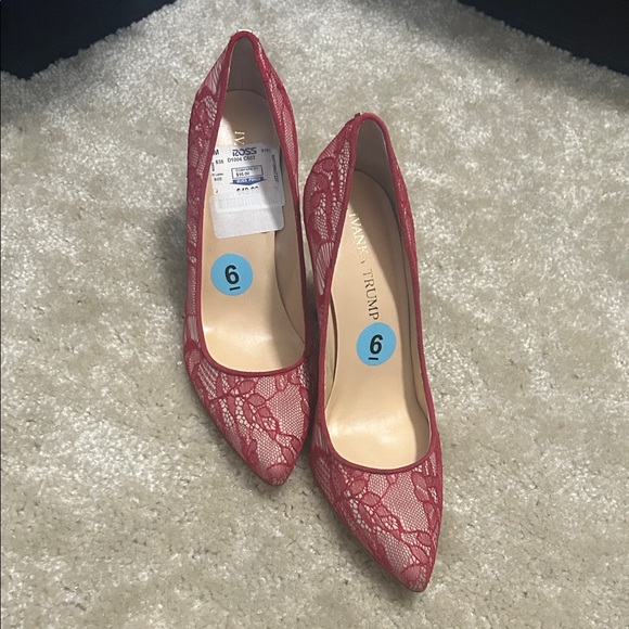 Ivanka Trump Red Lace Heels - Picture 1 of 1